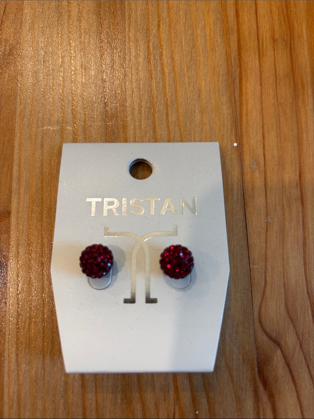 TRISTAN Raspberry Red Crystal Cluster Stud Earrings - Never worn. - Picture 1 of 3